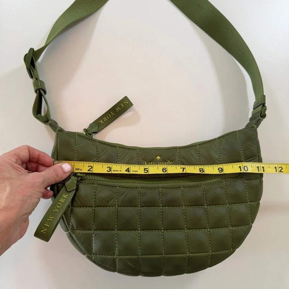 Kate Spade Camden Quilted Nylon Crossbody Bag Kelp Forest Adjustable Strap Chic